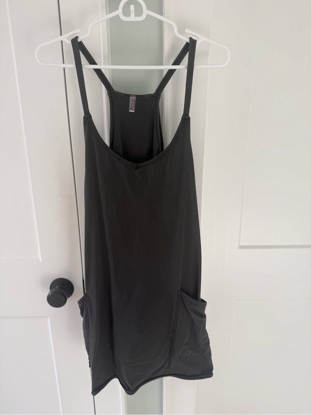 FP Movement by Free People Black Mini Hotshot Dress with Double Straps